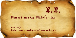 Marsinszky Mihály névjegykártya